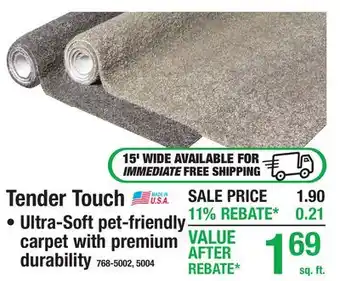 Menards Tender Touch offer
