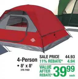 Menards DOME TENTS 4-Person offer