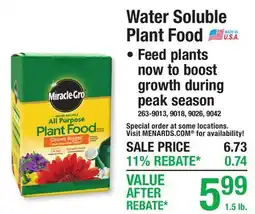 Menards Water Soluble Plant Food offer