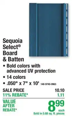 Menards Sequoia Select Board & Batten offer