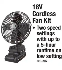 Menards North Tech 18V Cordless Fan Kit offer