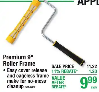 Menards Premium 9 Roller Frame offer