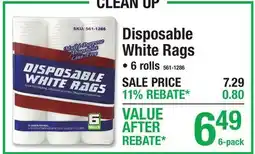 Menards Disposable White Rags offer