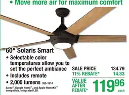Menards 60 Solaris Smart offer