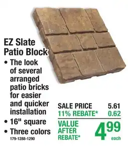 Menards EZ Slate Patio Block offer