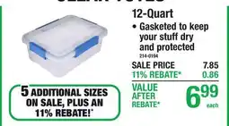 Menards 12-Quart Clear Totes offer