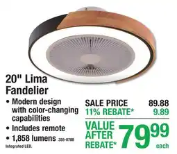 Menards 20 Lima Fandelier offer
