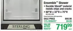 Menards Ensemble Shower offer