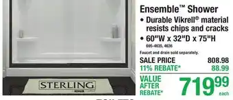 Menards Ensemble Shower offer