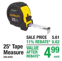 Menards 25' Tape Measure offer