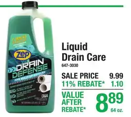 Menards Zep Liquid Drain Care offer