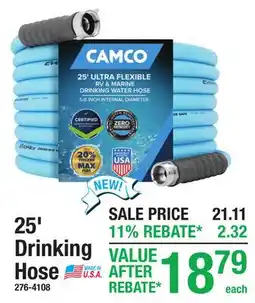 Menards 25' Drinking Hose offer