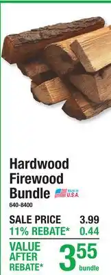 Menards Hardwood Firewood Bundle offer