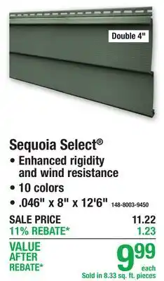 Menards Sequoia Select Siding offer