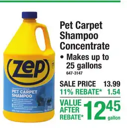 Menards Zep Pet Carpet Shampoo Concentrate offer