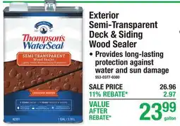 Menards Exterior Semi-Transparent Deck & Siding Wood Sealer offer