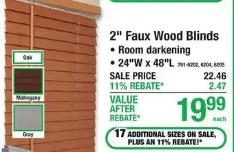 Menards 2 Faux Wood Blinds offer