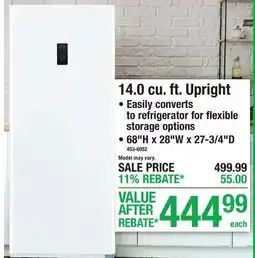 Menards 14.0 cu. ft. Upright offer