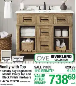 Menards Vanity with Top offer