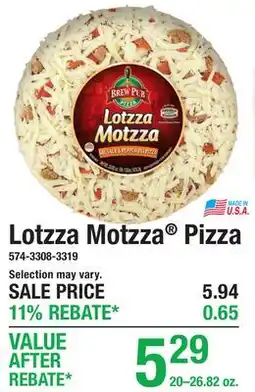 Menards Lotzza Motzza Pizza offer