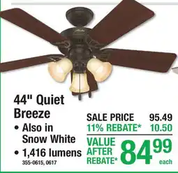 Menards CEILING FAN 44 Quiet Breeze offer