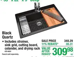 Menards Black Quartz MOUNT KITCHEN SINK KITS offer