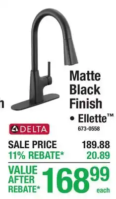 Menards Delta Matte Black Finish offer