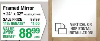 Menards Framed Mirror offer