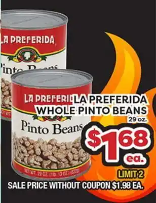 Torres Supermercado LA PREFERIDA WHOLE PINTO BEANS offer