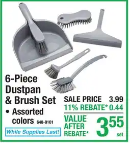 Menards 6-Piece Dustpan & Brush Set offer