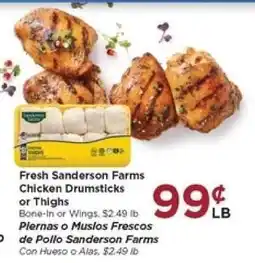 Food 4 Less Fresh Sanderson Farms Chicken Drumsticks or Thighs offer