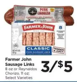 Food 4 Less Farmer John Sausage Links offer