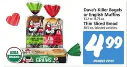 Safeway Dave's Killer Bagels or English Muffins offer