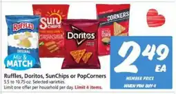Safeway Ruffles, Doritos, SunChips or PopCorners offer
