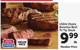 Safeway USDA Choice Boneless Beef Tri-Tip Steak offer
