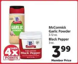 Safeway McCormick Garlic Powder / Black Pepper offer