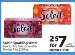 Safeway Soleil Sparkling Water offer