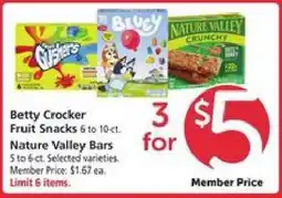 Safeway Betty Crocker Fruit Snacks & Nature Valley Bars offer