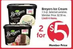 Safeway Breyers Ice Cream offer