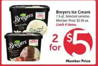 Safeway Breyers Ice Cream offer
