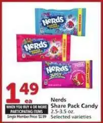 Albertsons Nerds Share Pack Candy offer