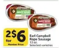 Albertsons Earl Campbell Rope Sausage offer