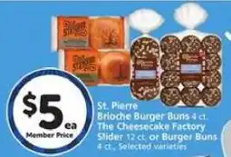 Albertsons St. Pierre Brioche Burger Buns / The Cheesecake Factory Slider offer