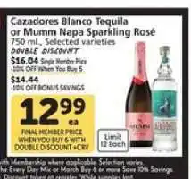 Albertsons Cazadores Blanco Tequila or Mumm Napa Sparkling Rosé offer