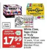Albertsons White Claw, Topo Chico or Truly Hard Seltzer offer