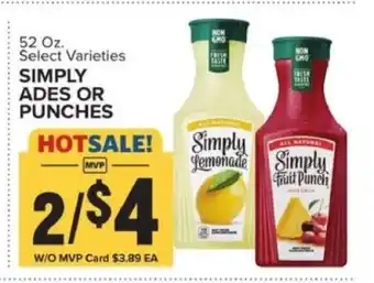 Food Lion Simply Ades or Punches offer