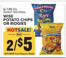 Food Lion Wise Potato Chips or Ridgies offer