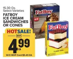 Food Lion FatBoy Ice Cream Sandwiches or Cones offer