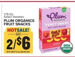 Food Lion PLUM ORGANICS FRUIT SNACKS offer