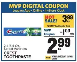 Food Lion Crest Toothpaste offer